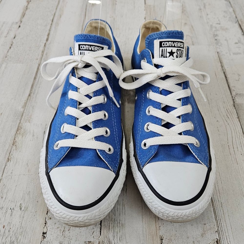 Converse All Star Blue And White Low Top Sneaker Shoes womens size 7 - Picture 2 of 7